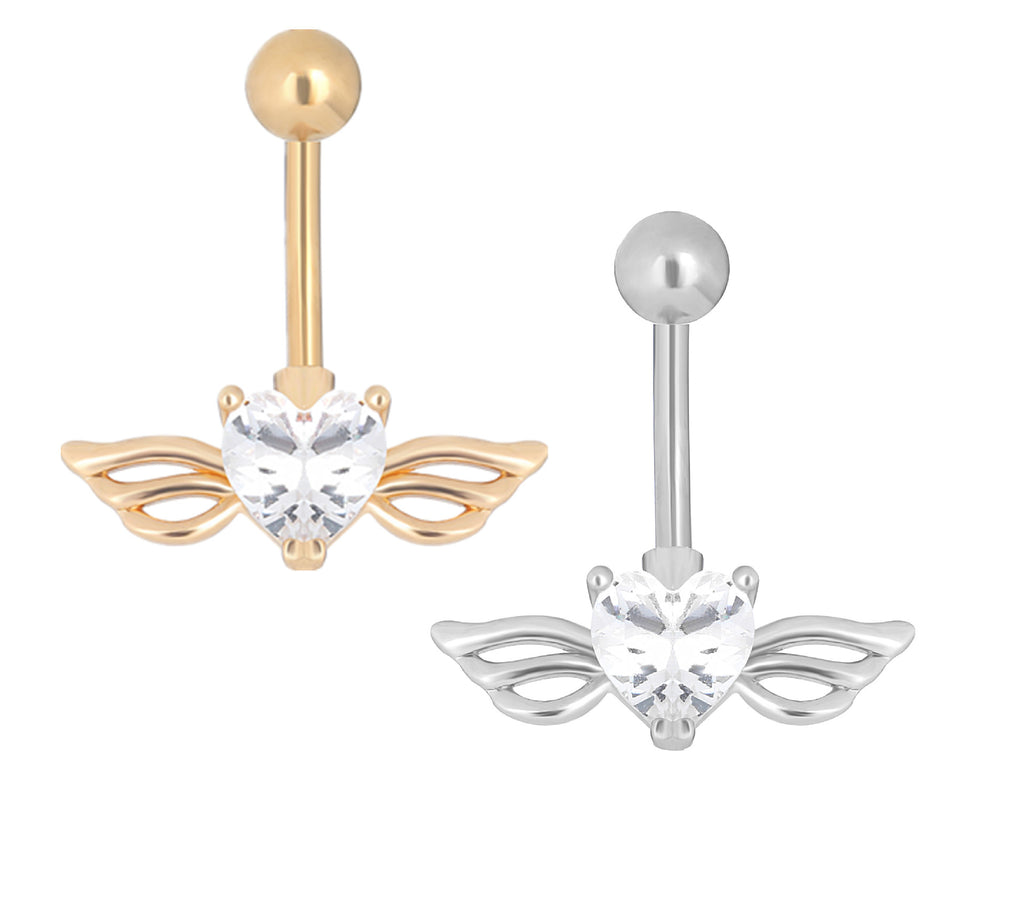Iconic Piercing – Angel Wings Belly Ring | Sparkle