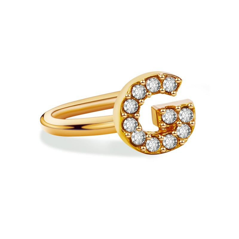 Minimal Ring – Crystal Initial (A–Z) | Signature