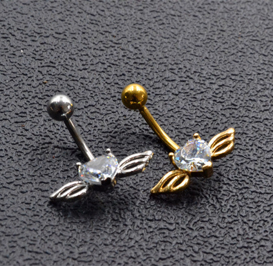 Iconic Piercing – Angel Wings Belly Ring | Sparkle