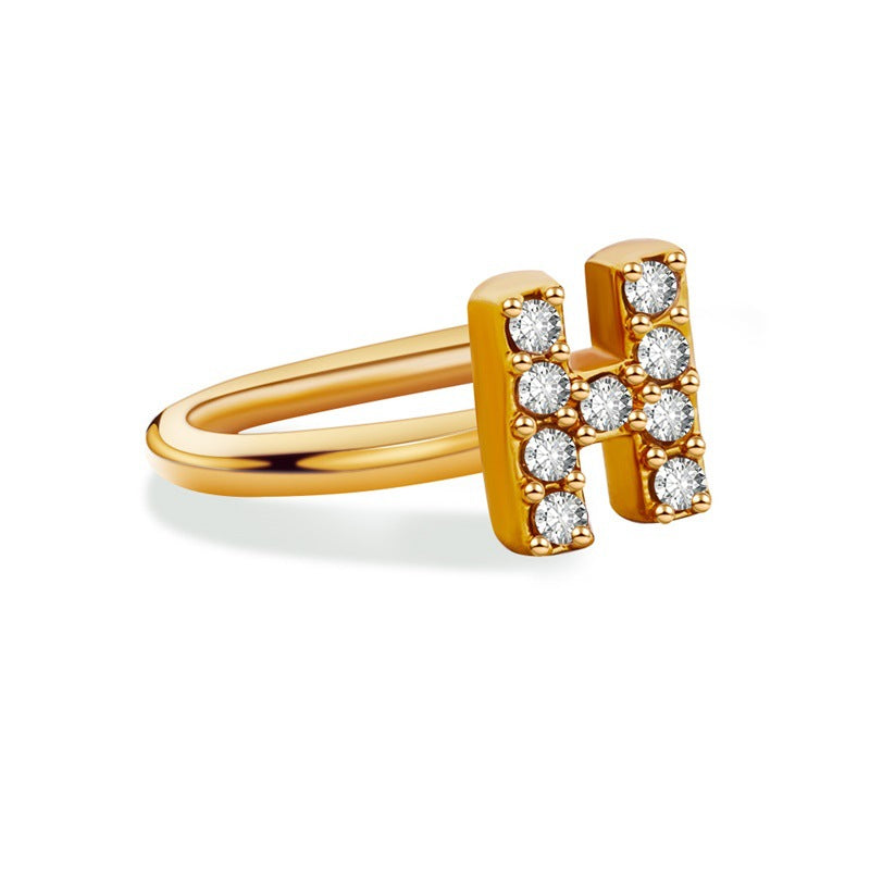 Minimal Ring – Crystal Initial (A–Z) | Signature