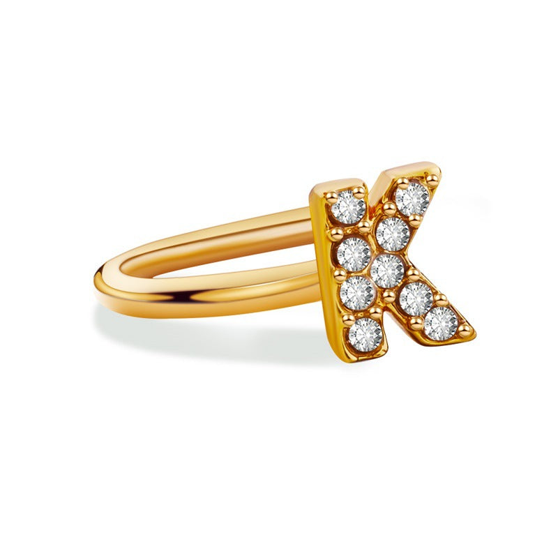 Minimal Ring – Crystal Initial (A–Z) | Signature