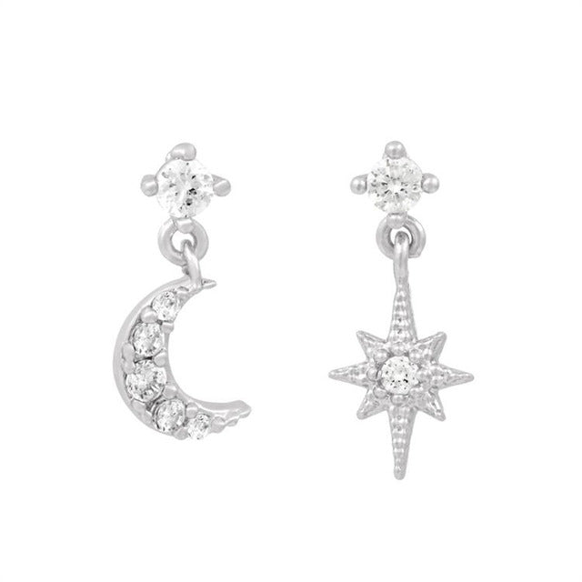 Minimal Earrings – Moon & Star | Quiet Sparkle