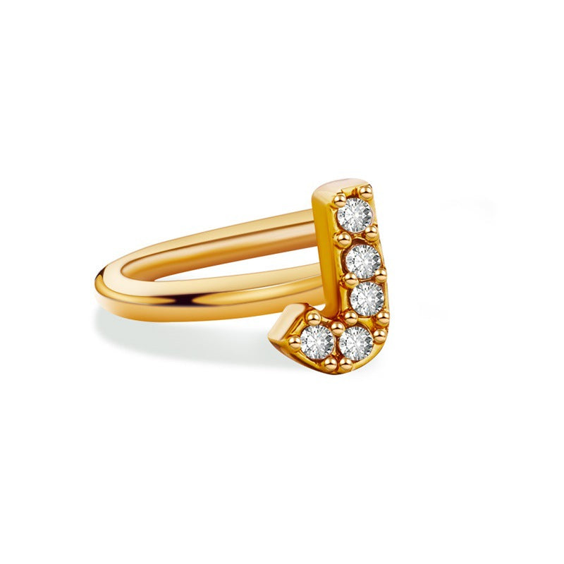 Minimal Ring – Crystal Initial (A–Z) | Signature