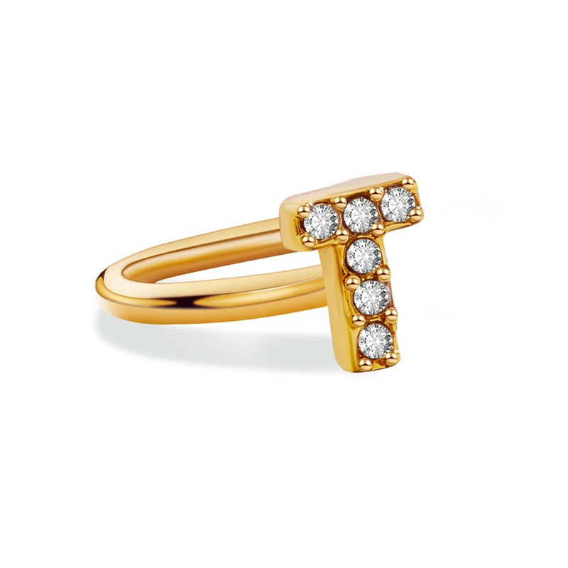 Minimal Ring – Crystal Initial (A–Z) | Signature