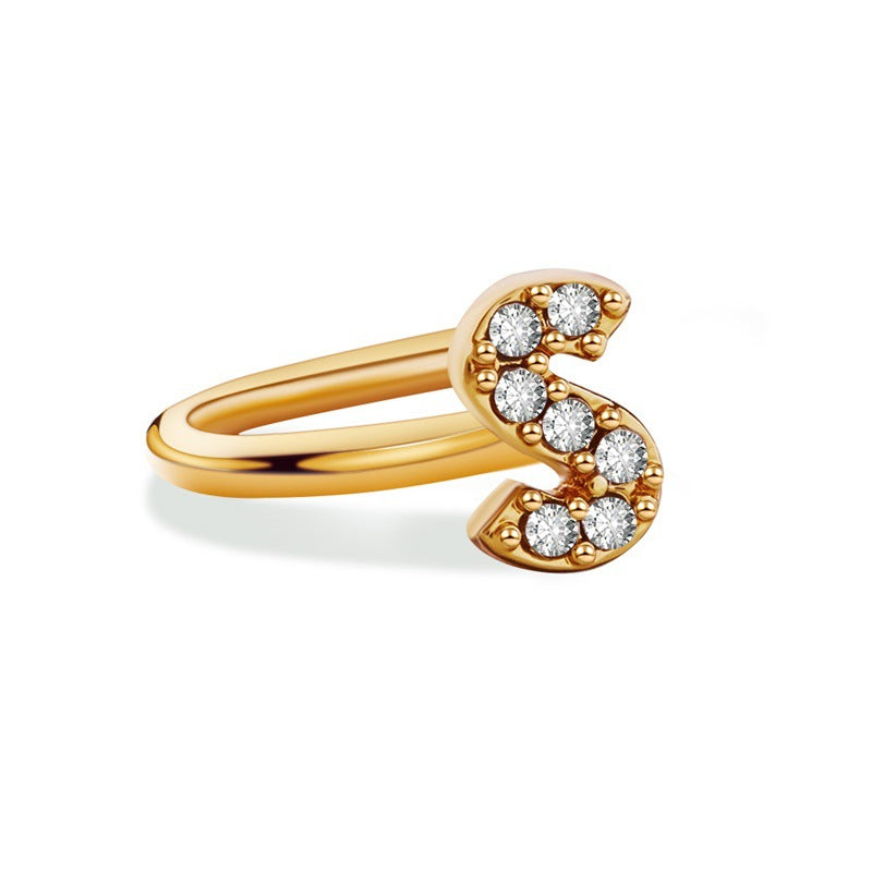 Minimal Ring – Crystal Initial (A–Z) | Signature