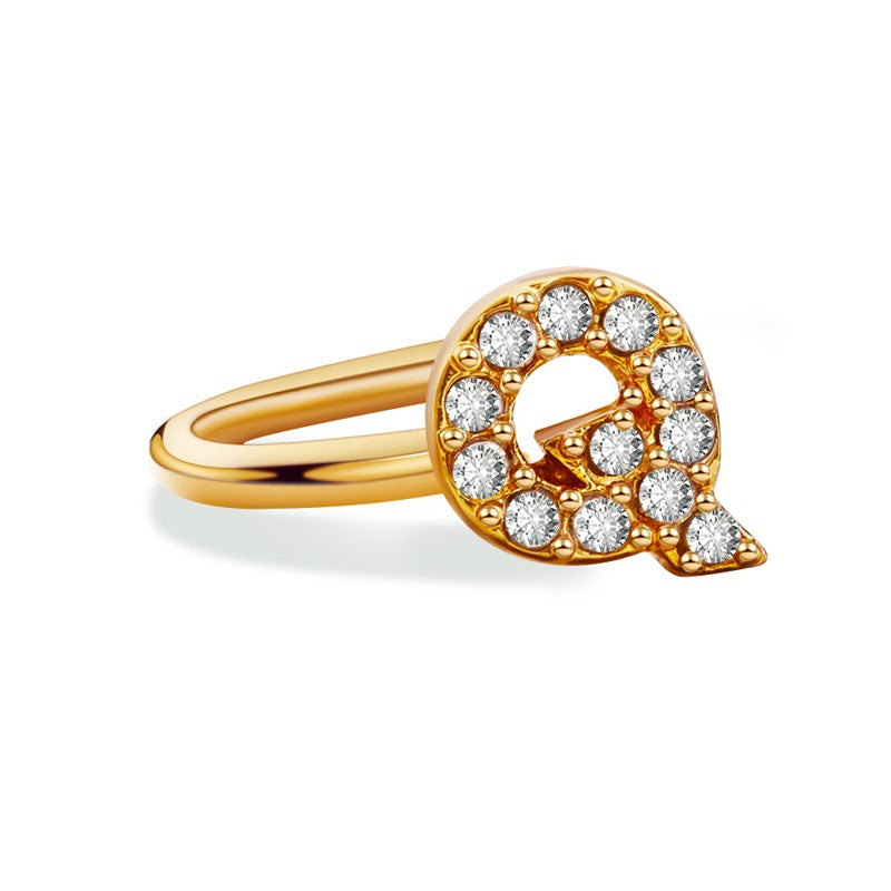 Minimal Ring – Crystal Initial (A–Z) | Signature