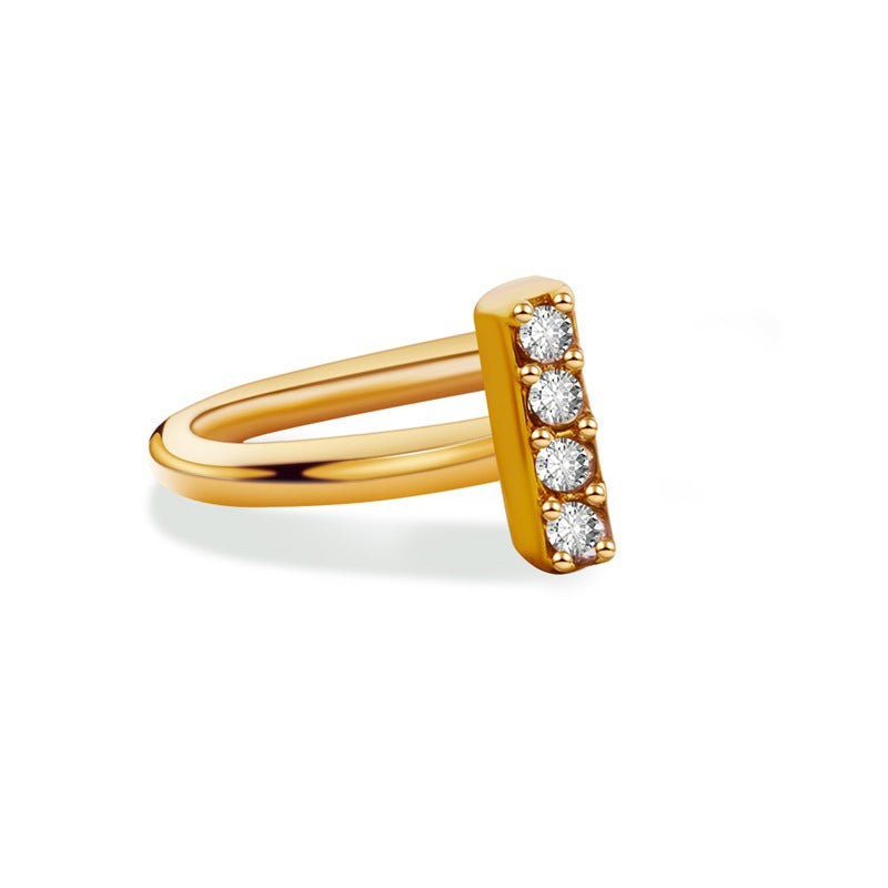 Minimal Ring – Crystal Initial (A–Z) | Signature