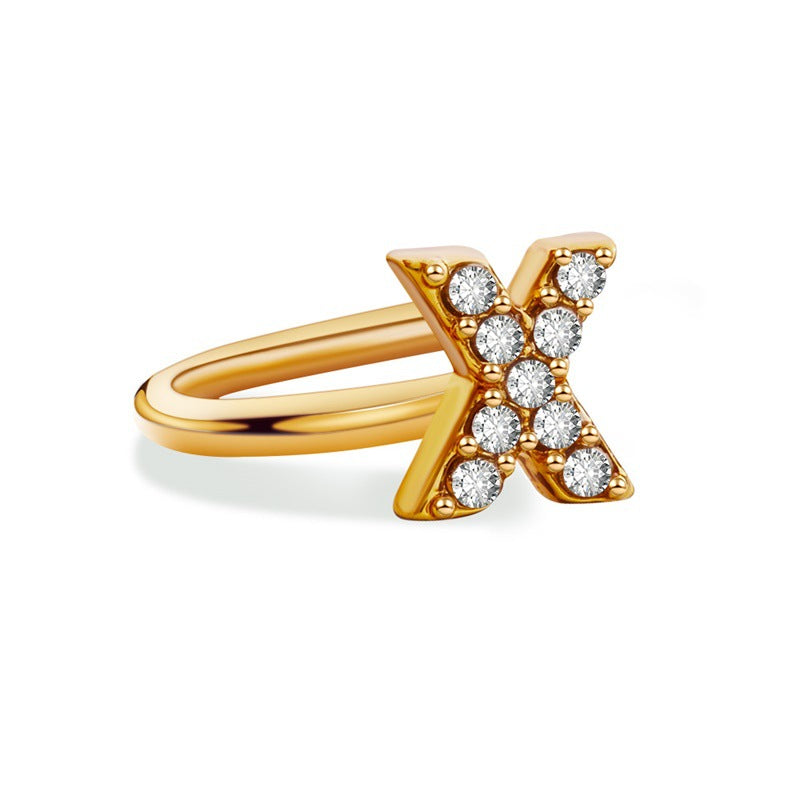 Minimal Ring – Crystal Initial (A–Z) | Signature