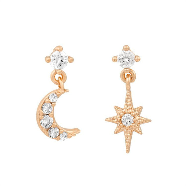 Minimal Earrings – Moon & Star | Quiet Sparkle