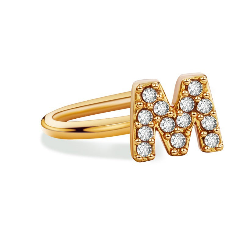 Minimal Ring – Crystal Initial (A–Z) | Signature