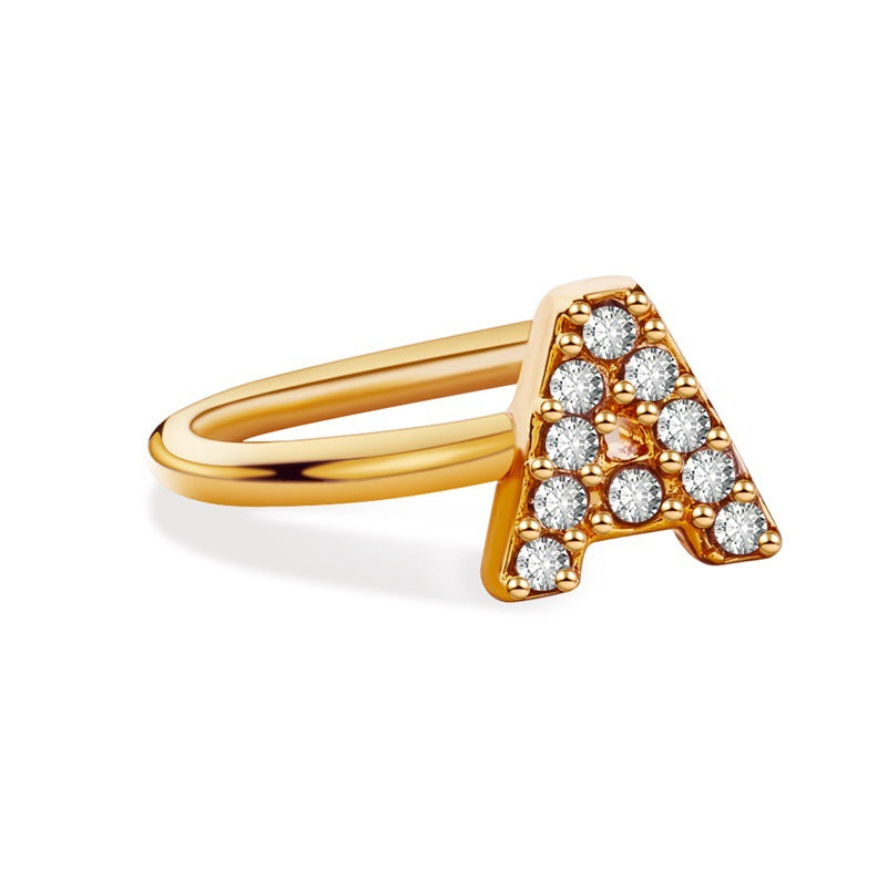 Minimal Ring – Crystal Initial (A–Z) | Signature