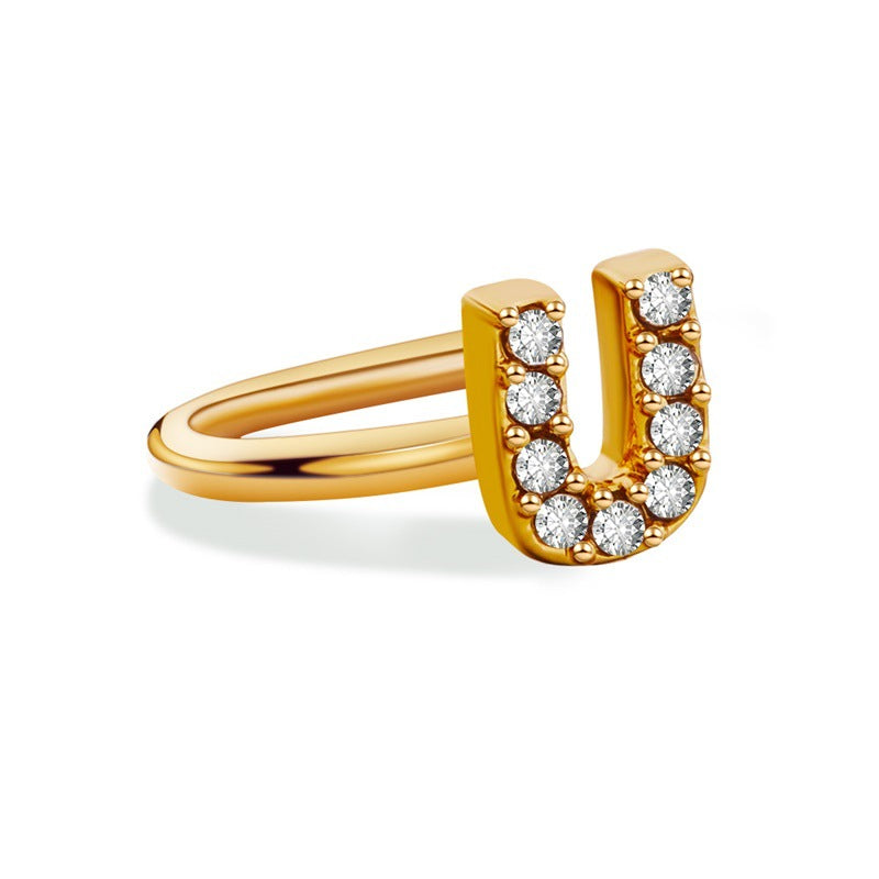 Minimal Ring – Crystal Initial (A–Z) | Signature